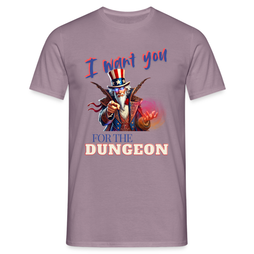 Dungeon Master Shirt "I want you for the Dungeon" - purple-grey 