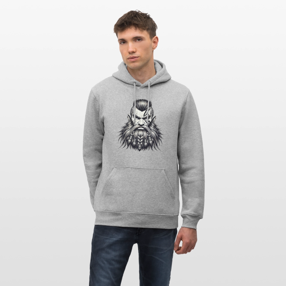 Stanley/Stella CRUISER Unisex Organic Hoodie Dwarves Head - heather grey