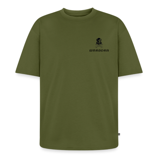 Ork T-Shirt „Warborn“ – Fantasy Shirt mit Rückenprint, Krieger Design, Gamer & Roleplay Kleidung, Geschenk für Fantasy Fans - khaki