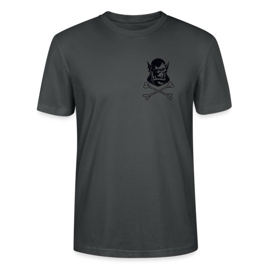 Orc-Krieger T-Shirt – "Blood & War" mit Totenkopf & gekreuzten Knochen | Perfekt für Rollenspiel & Fantasy-Schlachten - anthracite
